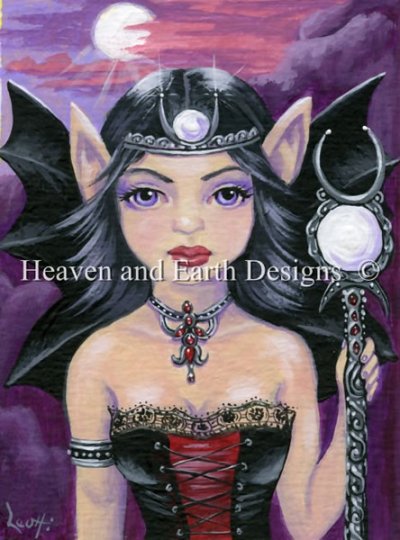 Diamond Painting Canvas - QS Bat Moon Fairy - Click Image to Close